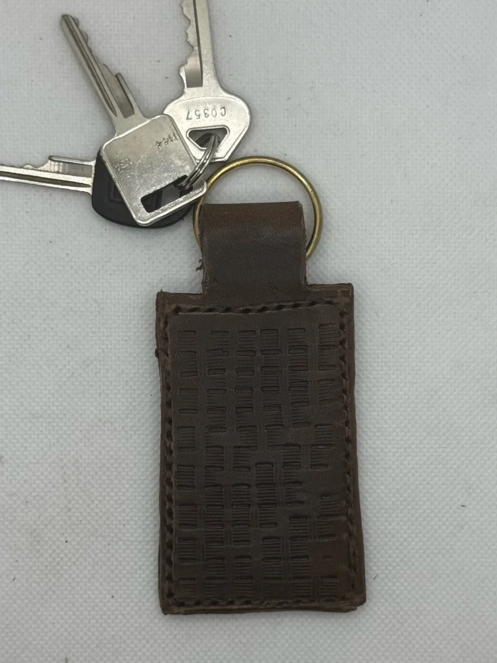 Brown Leather Key Fob Keychain
